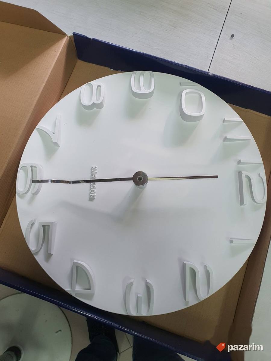 Zidni Beli Sat 42cm - Karlsson 2