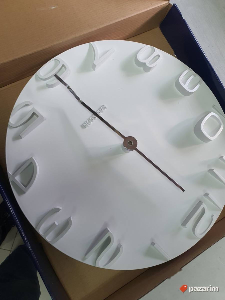 Zidni Beli Sat 42cm - Karlsson 3
