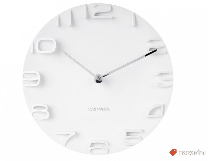 Zidni Beli Sat 42cm - Karlsson 8