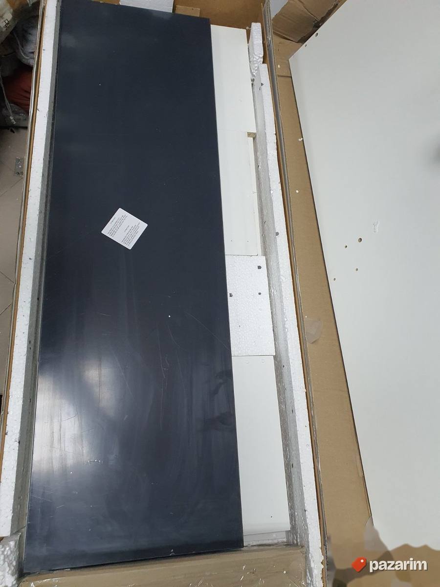 TV Komoda 100x30x40cm Crno/Bela Visoki Sjaj Meubella Flame 3