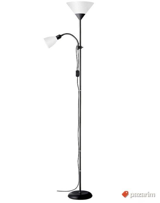 Podna Lampa sa Svetlom za Citanje 60V-E27 Crno-Bela Brillia 1