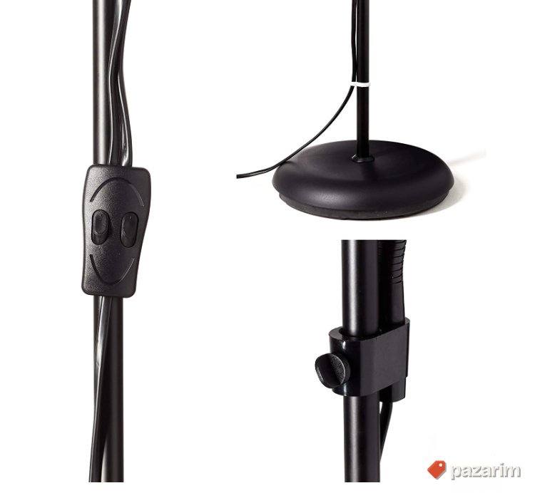 Podna Lampa sa Svetlom za Citanje 60V-E27 Crno-Bela Brillia 2