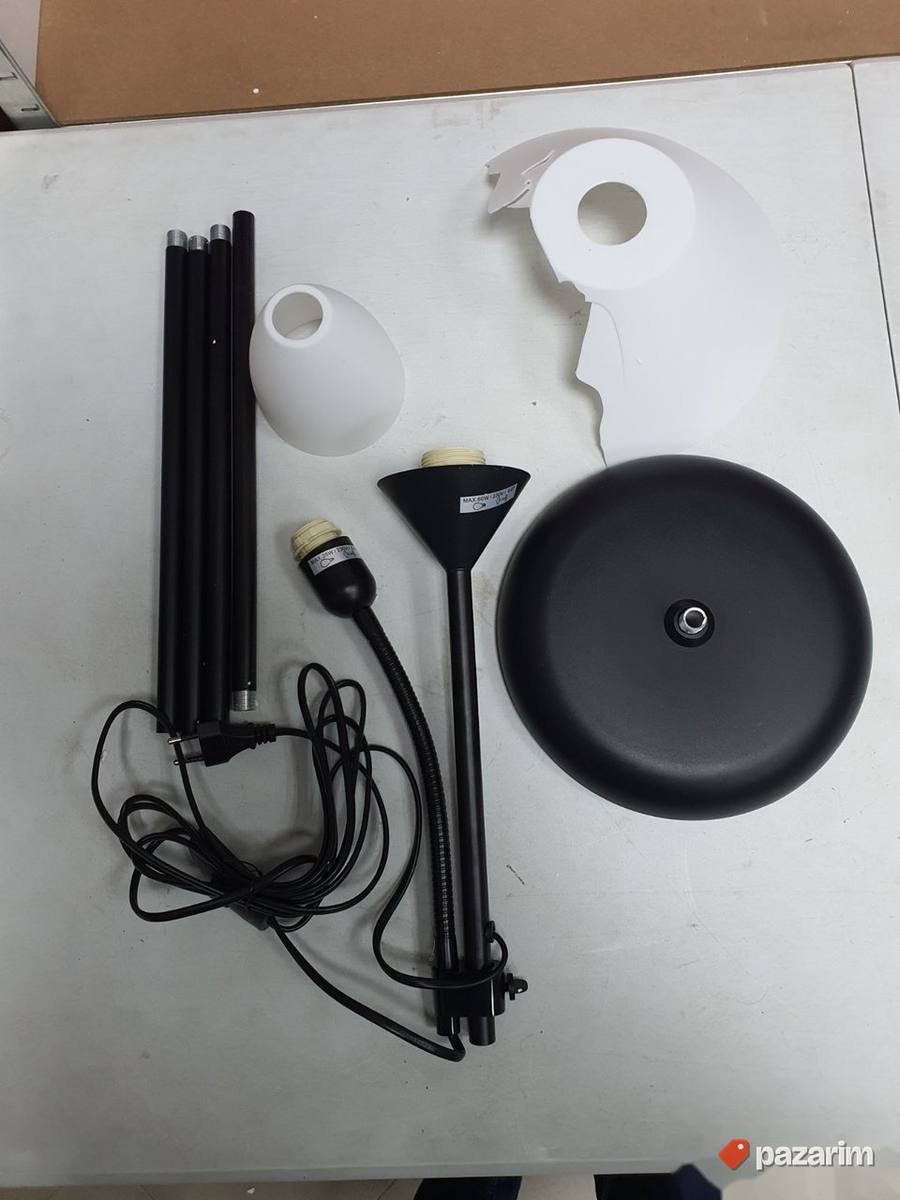 Podna Lampa sa Svetlom za Citanje 60V-E27 Crno-Bela Brillia 3