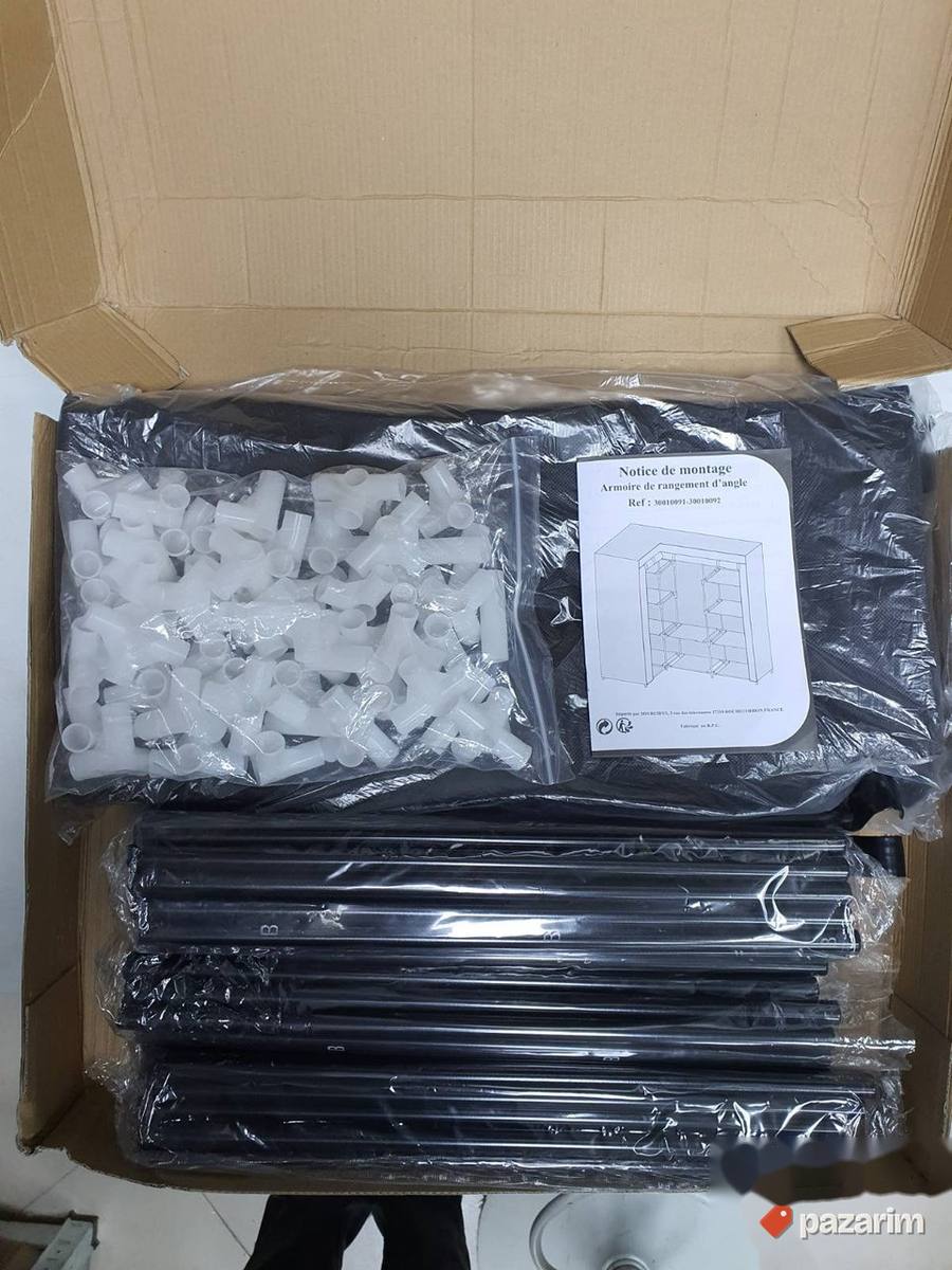 Modularni Orman Ugaoni 128/85x45xV166cm Crni Idomya 4