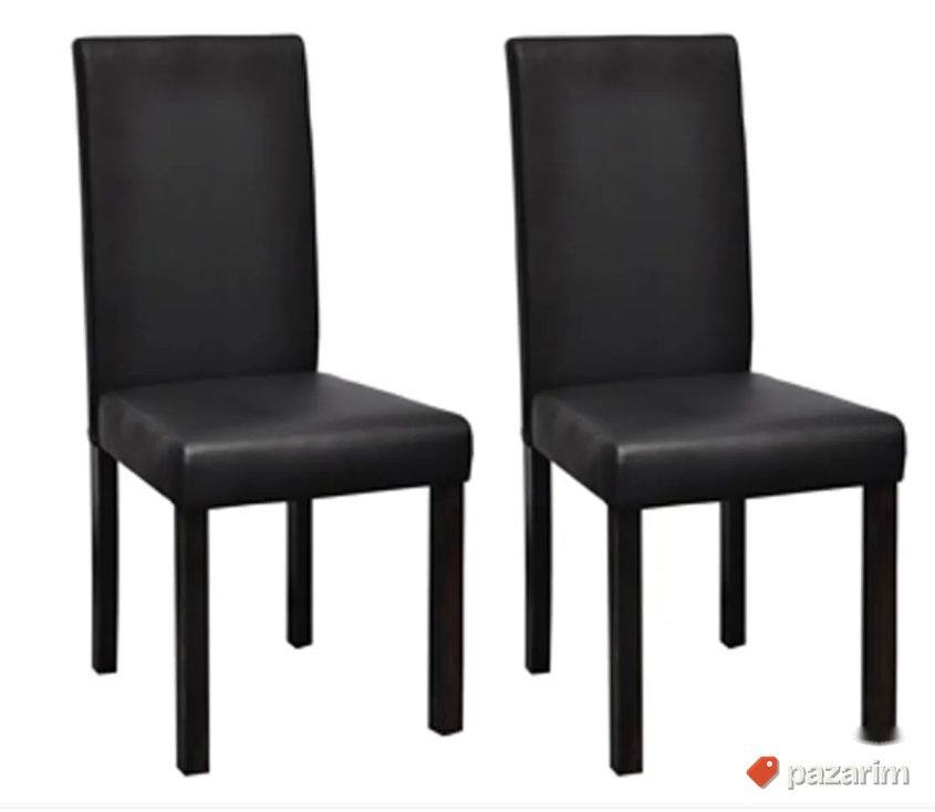 Set 2 Stolice Crne VidaXL 1