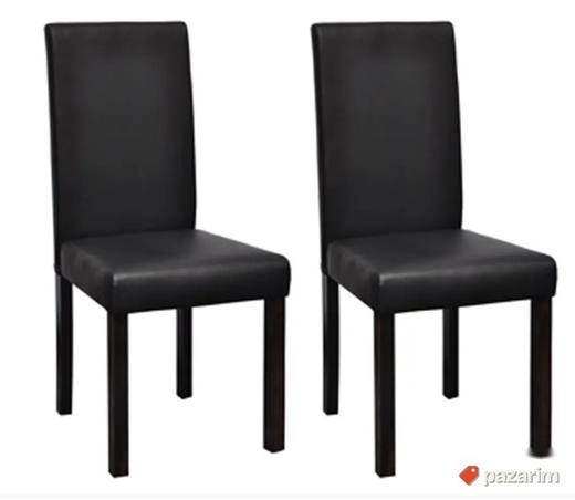 Set 2 Stolice Crne VidaXL