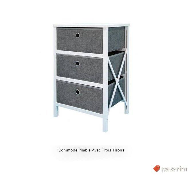 Komoda sa 3 Fioke 32xSirina41xV61cm Belo/Sivo Casame 1