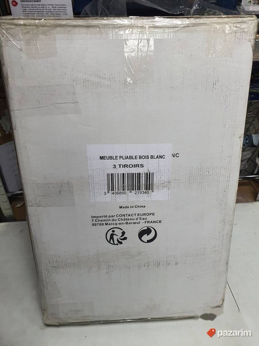 Komoda sa 3 Fioke 32xSirina41xV61cm Belo/Sivo Casame 4
