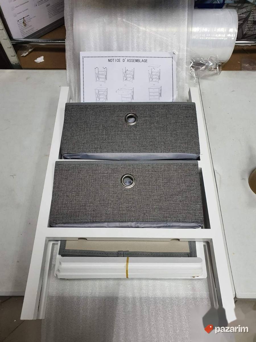 Komoda sa 3 Fioke 32xSirina41xV61cm Belo/Sivo Casame 5