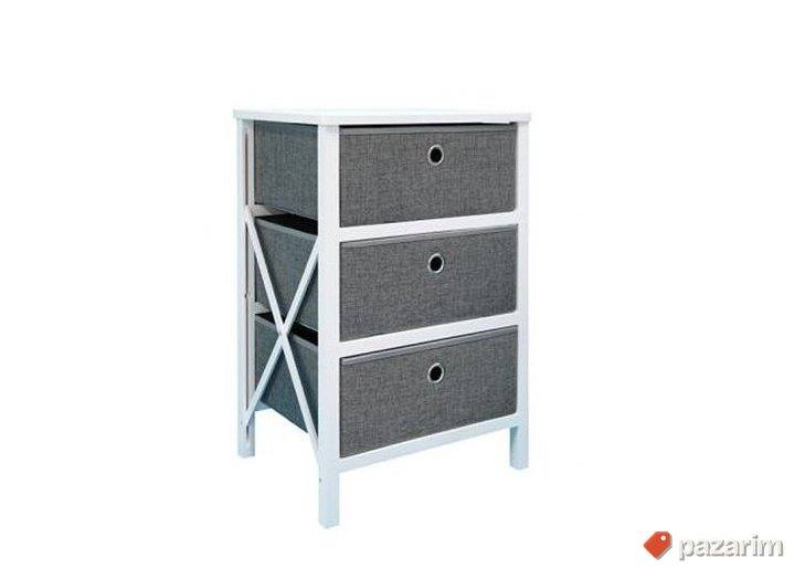 Komoda sa 3 Fioke 32xSirina41xV61cm Belo/Sivo Casame 6