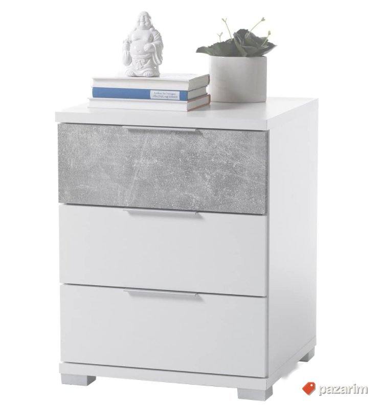 Nocni Stocic/Komoda 46x61x42cm (Beli) - Mobelando 1