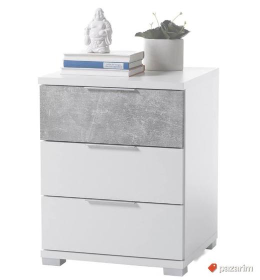 Nocni Stocic/Komoda 46x61x42cm (Beli) - Mobelando