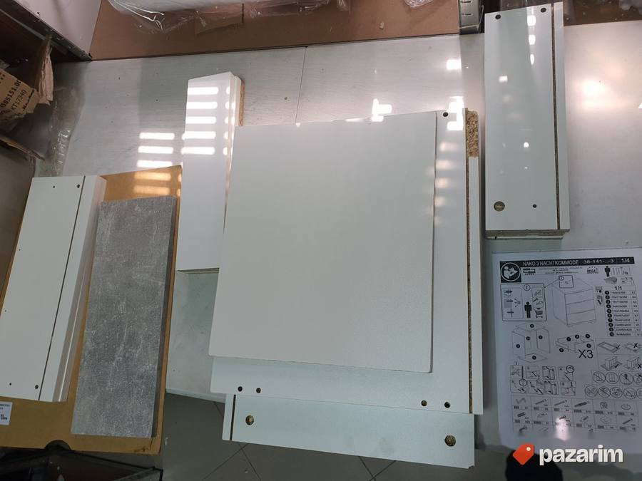 Nocni Stocic/Komoda 46x61x42cm (Beli) - Mobelando 3