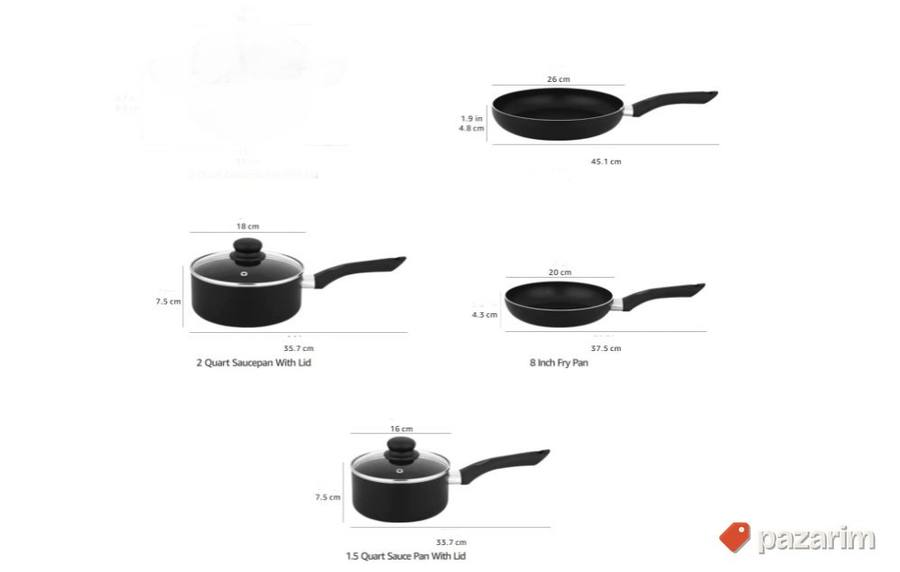 Set posudja 7 kom - Amazon Basics 2