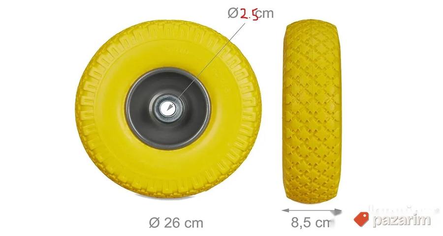 Tockovi za Teretna Kolica 260x85mm Zuti - Relaxdays 2