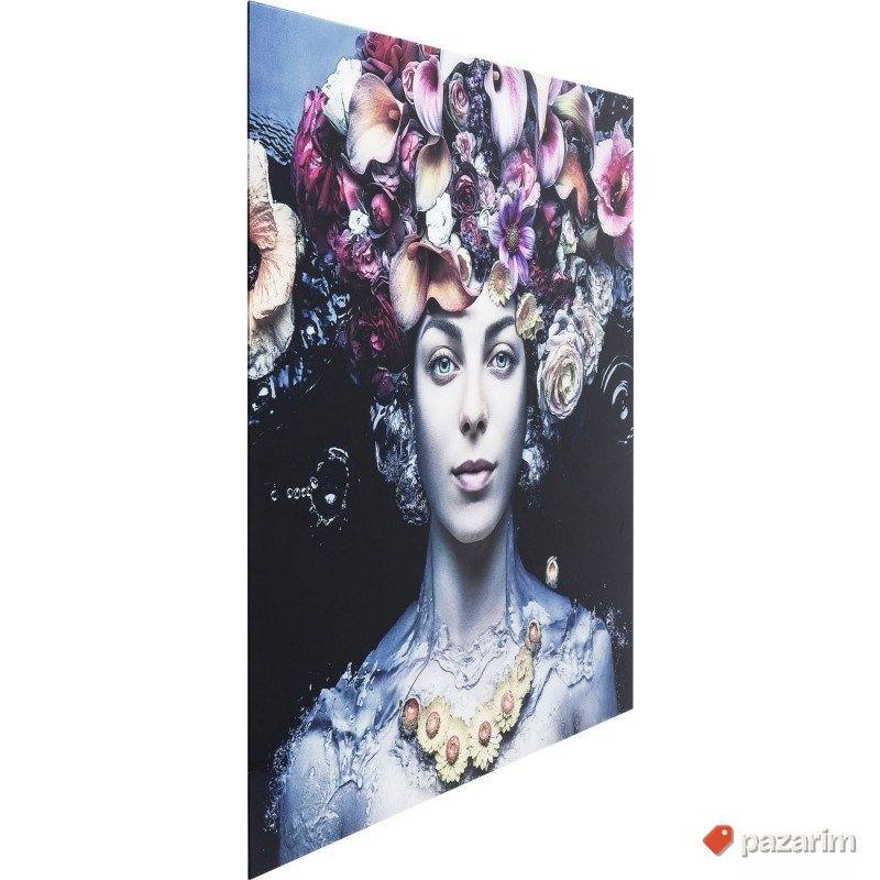 Dekorativna slika Picture Glass Flower Art Lady Kare design 7