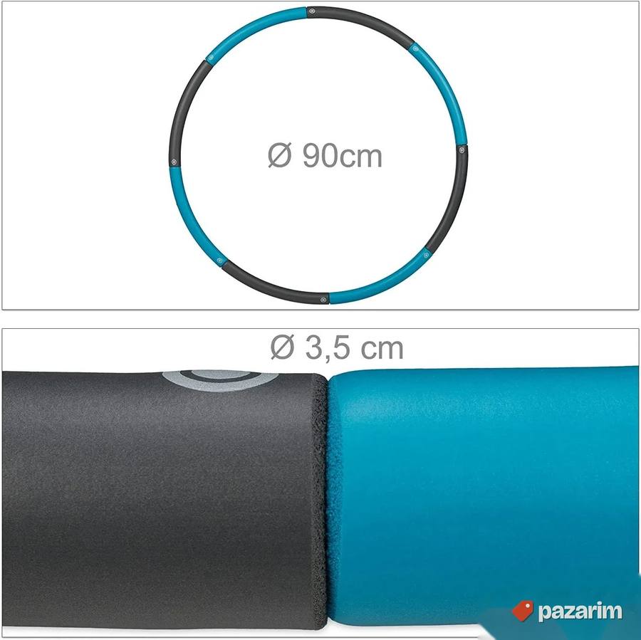 Fitness Hula Hop precnik 90 cm Sklopivi - Relaxdays 4