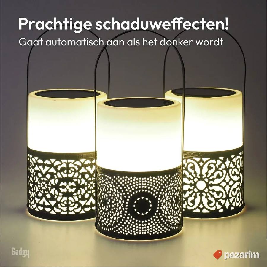 Solarni fenjer crno/beli - Gadgy 2