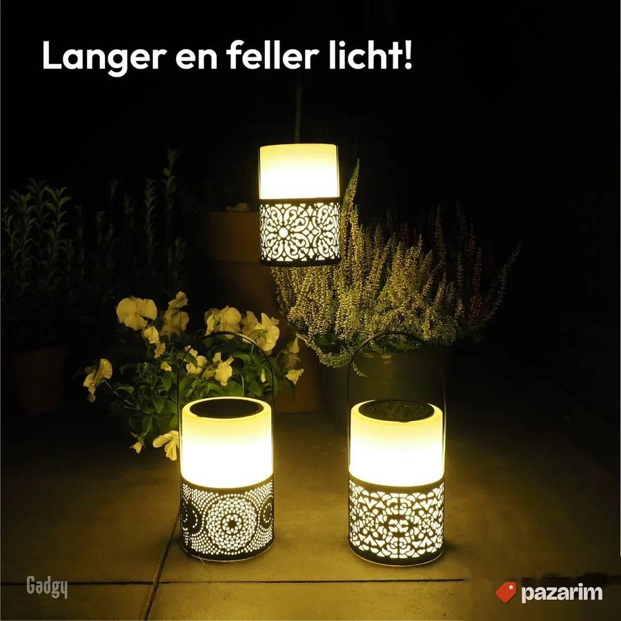 Solarni fenjer crno/beli - Gadgy 3