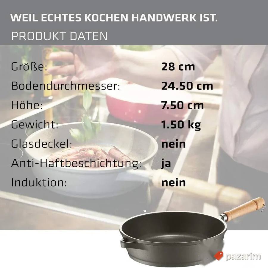 Tiganj Liveni Aluminijum 28cm drvena drska - Berndes Bonanza 3