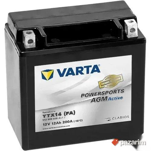 Akumulator Varta Powersports AGM 12V 12Ah YTX14-4 L+ 1