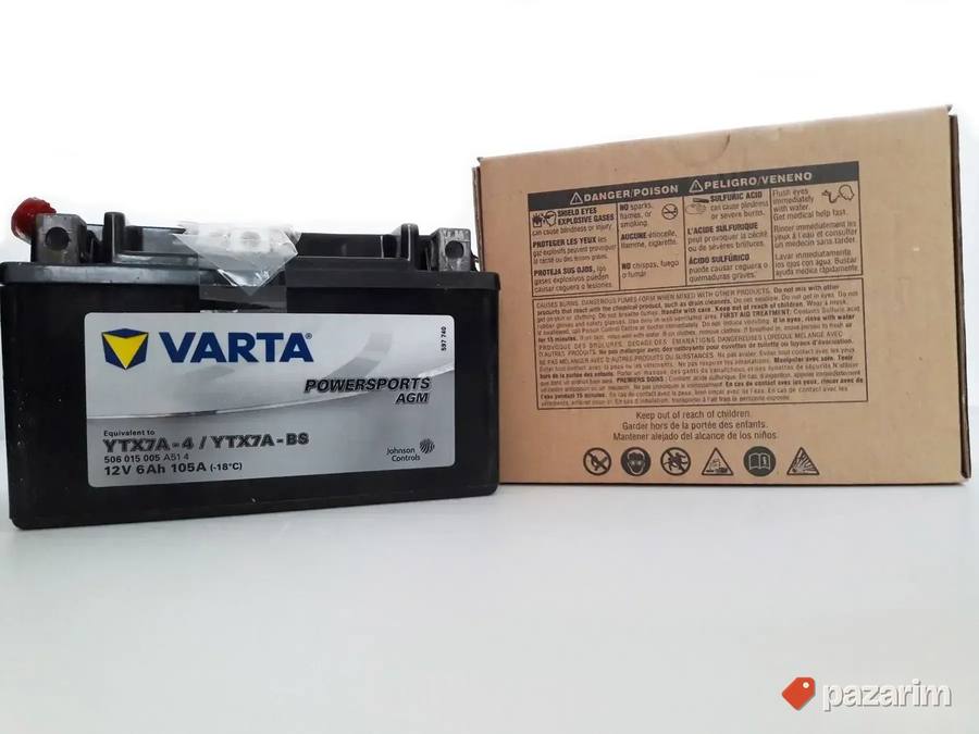 Varta Powersports AGM moto akumulator 12V/6Ah YTX7A-BS 3