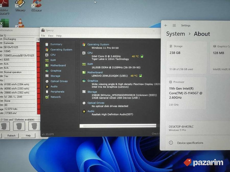 LENOVO thinkpad X13/13.3 Touch/I5-1145G7/16GB/SSD 256G 3
