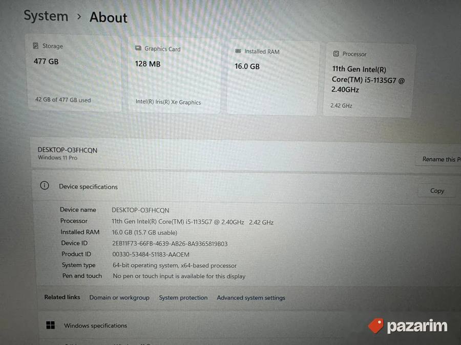 LENOVO THINKPAD/15.6 FHD IPS/I5-1135G7/16GB/SSD 512 2