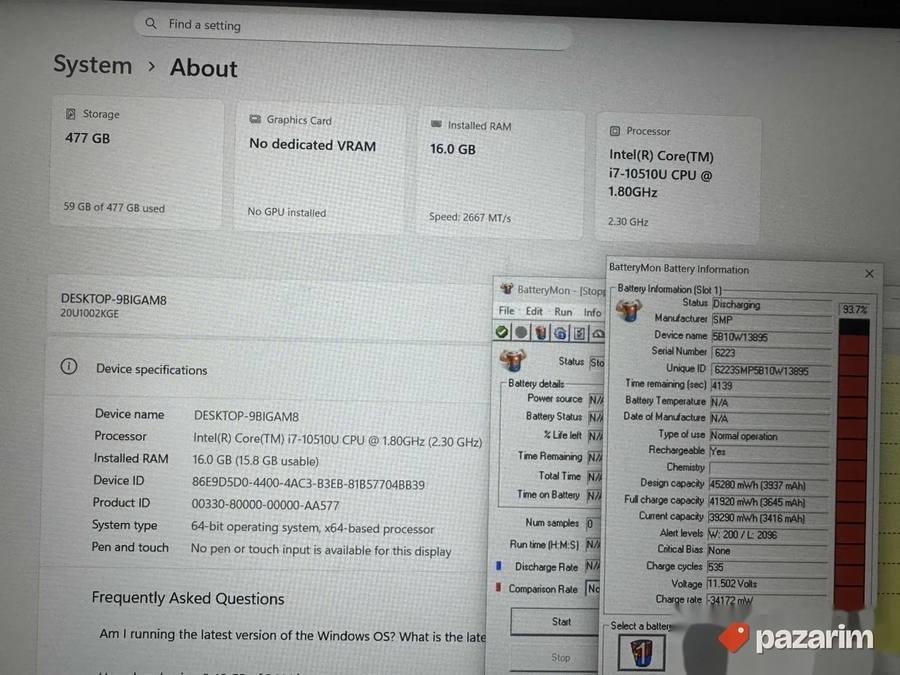 LENOVO THINKPAD/14.0 IPS/I7-10510U/16GB/512GB/4G 2