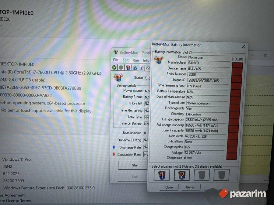 LENOVO THINKPAD T470S/14.0 IPS/I7-7600U/24GB/SSD 256/2 Bat 3