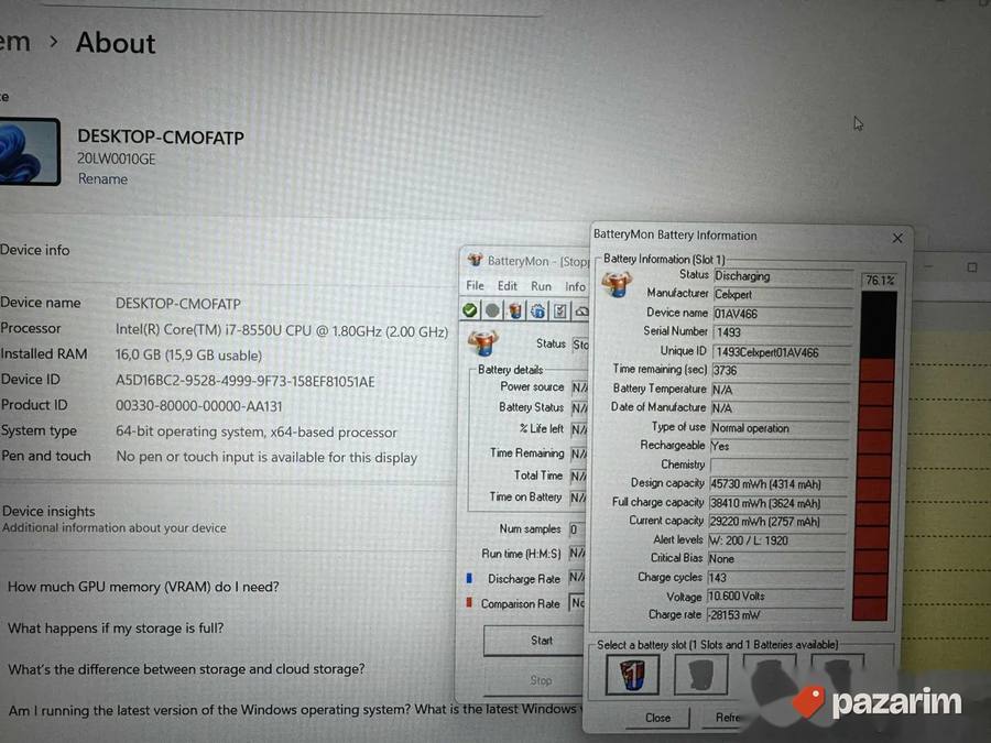 LENOVO Thinkpad L580/15.6 FHD IPS/I7-8550U/16GB/M.2 256GB 2