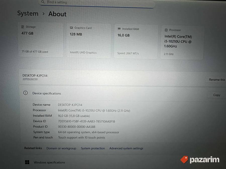 Lenovo THINKPAD T14S/14.0 Touch screen/INTEL I5-10210/16/512 2