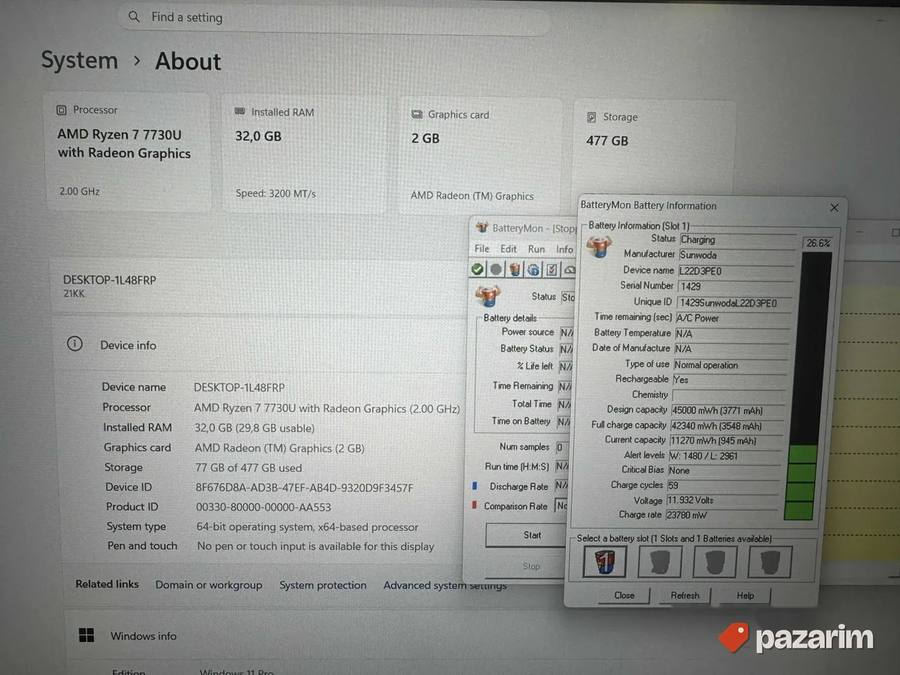 Lenovo Thinkbook 16 G6/16.0 IPS/RYZEN 7-7730U/32GB DDR4/512 2