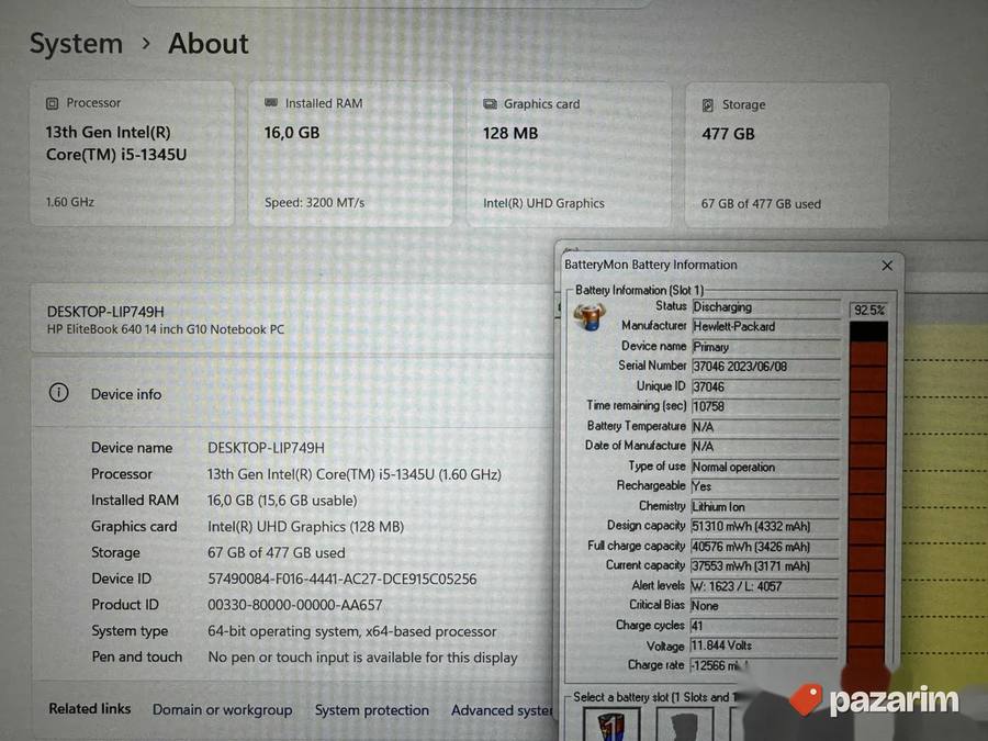 HP Elitebook 640 G10/14.0 IPS/INTEL I5-1345U/16GB/512GB 2