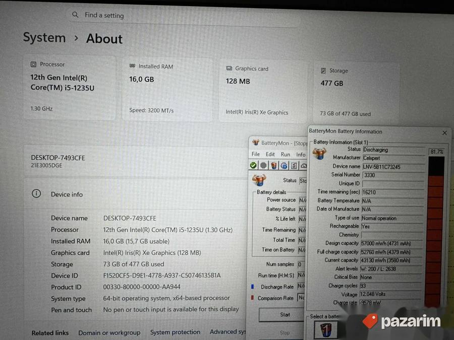 Lenovo Thinkpad E14 GEN4/14.0/INTEL I5-1235U/16GB DDR4/512GB 2