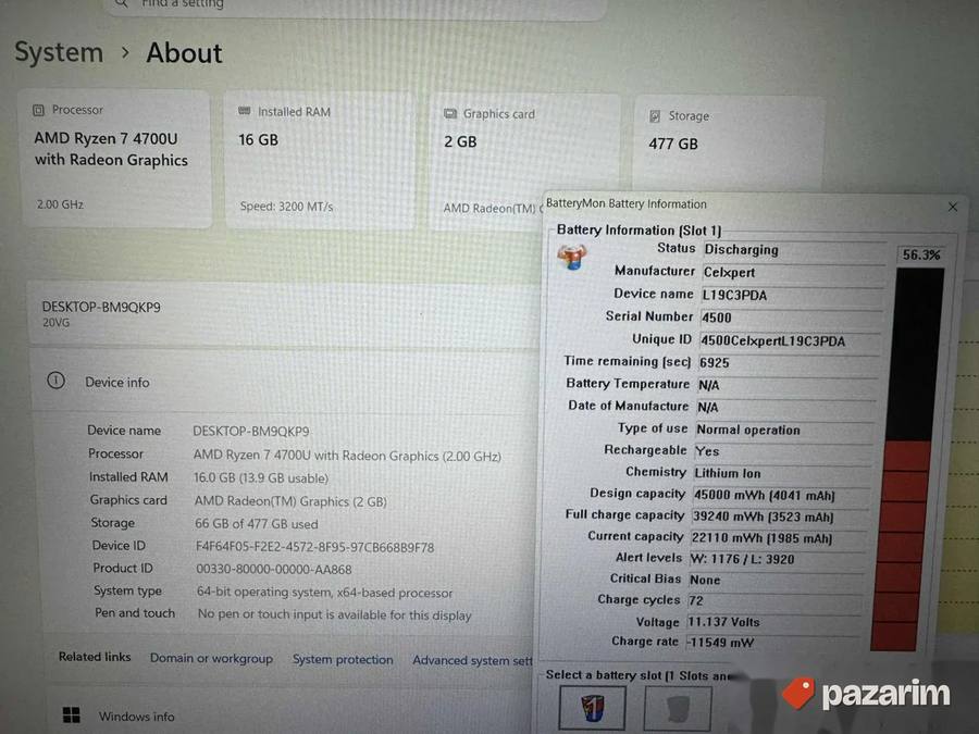 LENOVO THINKBOOK 15/15.6 FHD IPS/AMD RYZEN 7-4700/16GB/512GB 2