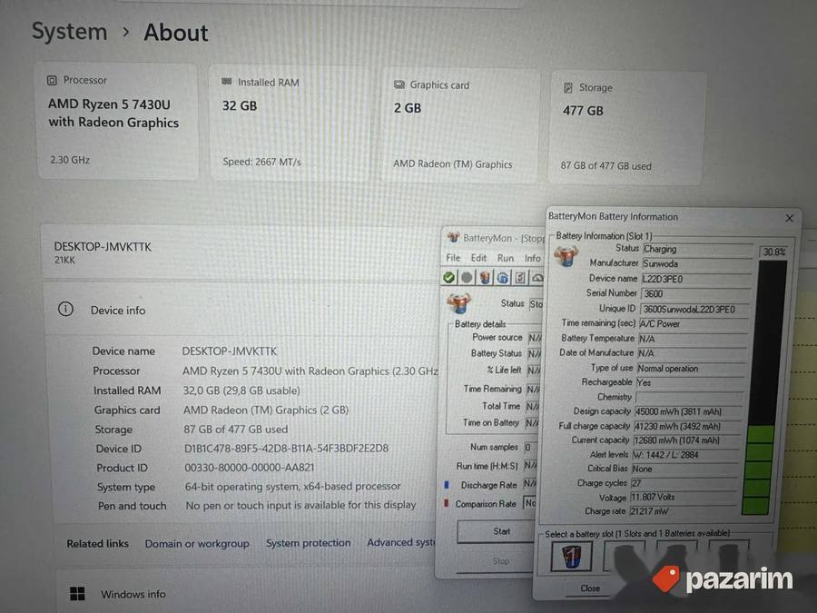 Lenovo Thinkbook 16 G6/16.0 IPS/RYZEN 5-7430U/32GB DDR4/512 2