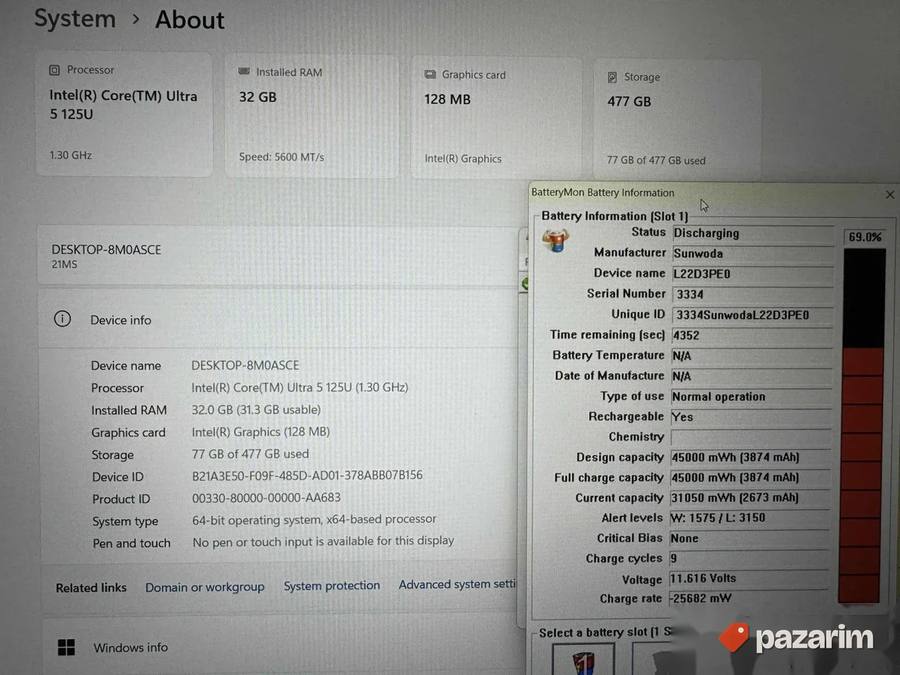 Lenovo Thinkbook 16 G7/16.0 IPS/INTEL ULTRA 5/32GB DDR5/512 2