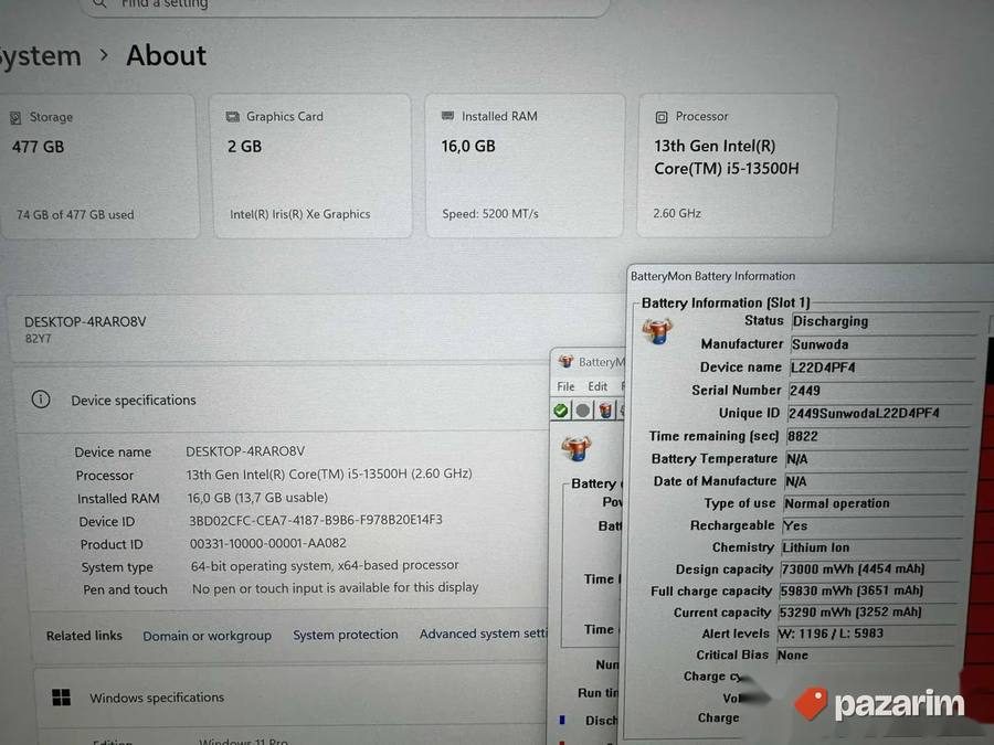 LENOVO Yoga PRO 7/14.5" 2.5K 350nits/i5-13500H/16GB DDR5/512 2