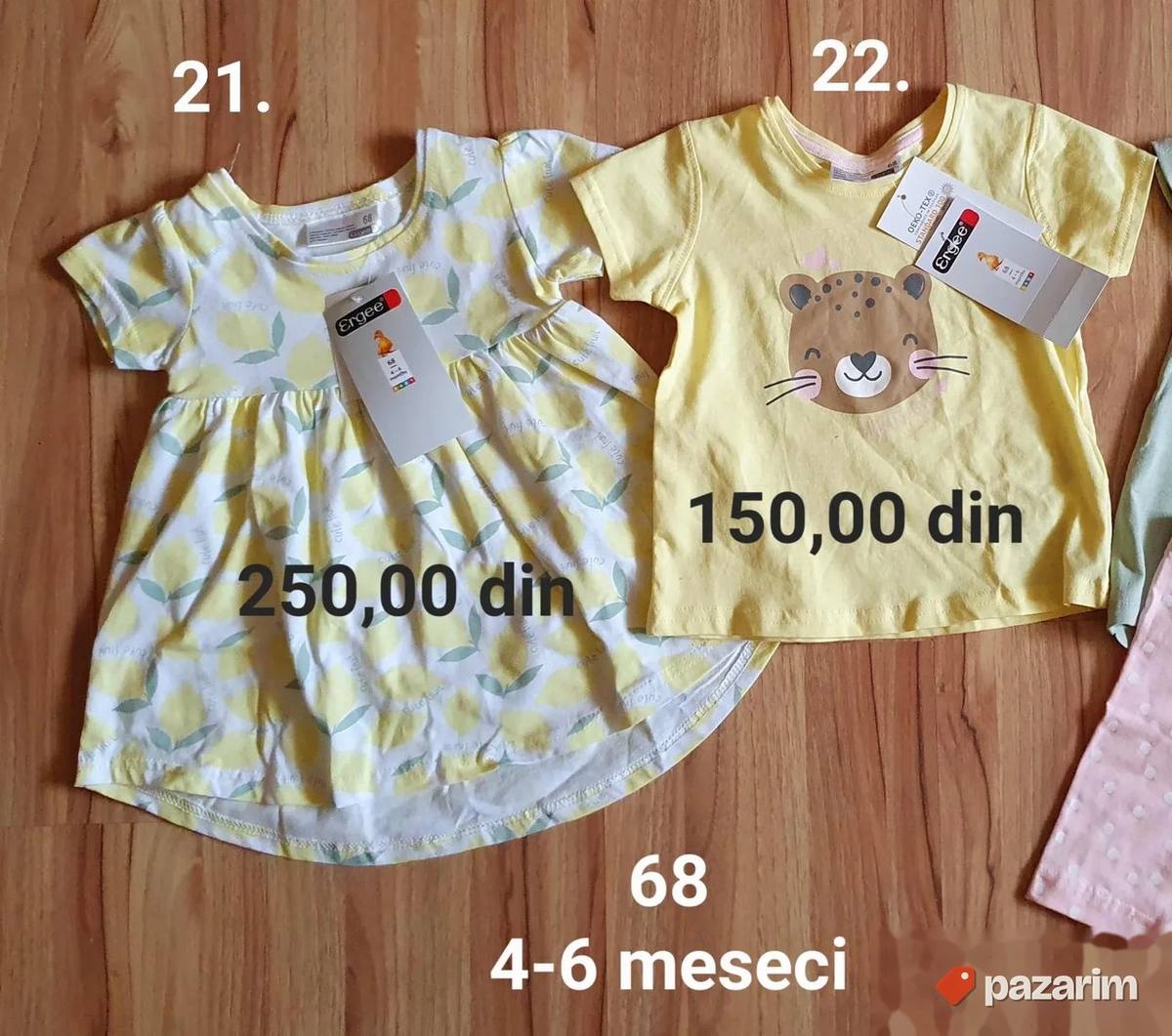 Nova haljinica i majica za devojcice (vel.68) 4-6 meseci 1
