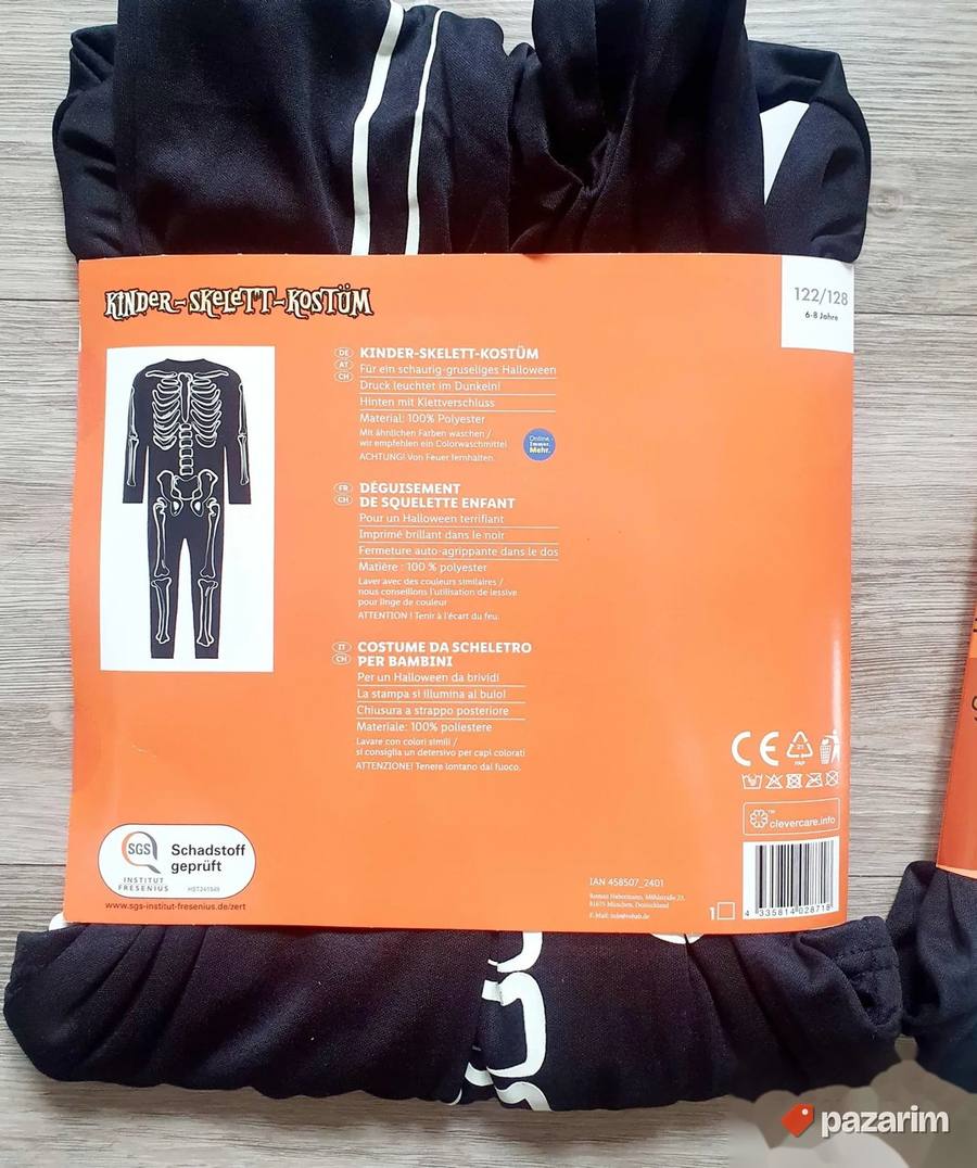 Nov dečiji halloween kostim kostur svetli u mraku6-8 godina 2