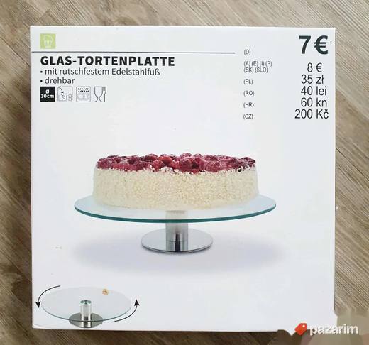 Nova elegantna rotaciona staklena torta-tacna