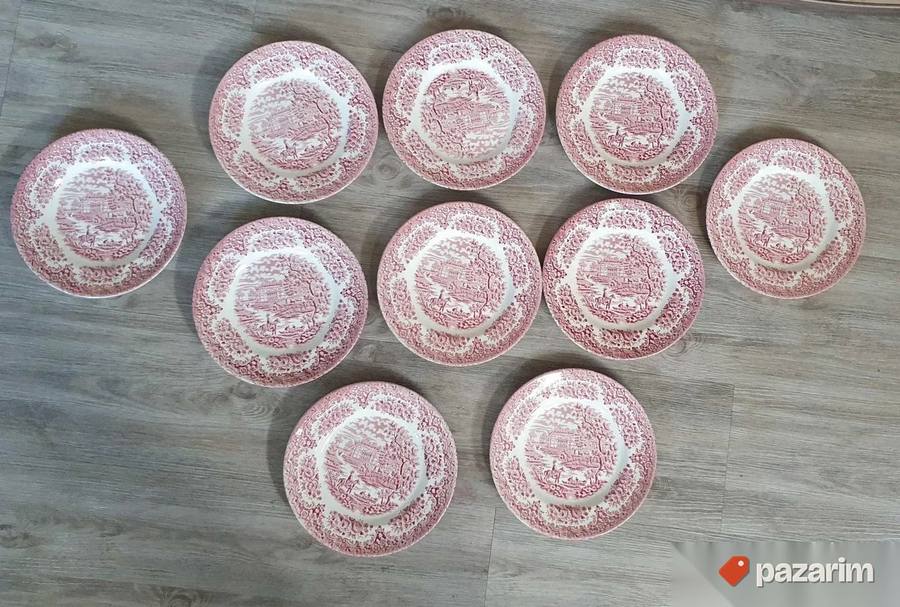 Prelep set od 10 engleskih vintage tanjira 2