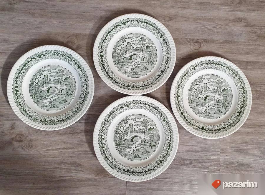 Prelep set od 4 engleska porcelanska tanjira 3