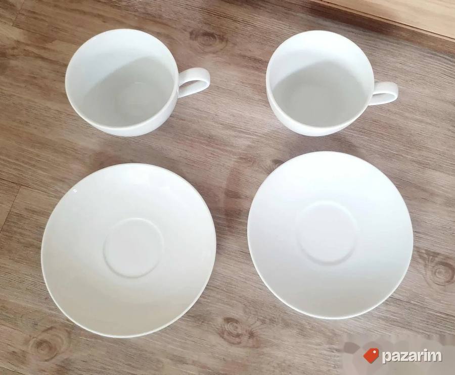IKEA bele šolje sa tacnama 2 komada komplet 3