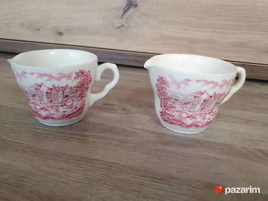 Vintage porcelanske šolje/bokali ružičasti motiv 2