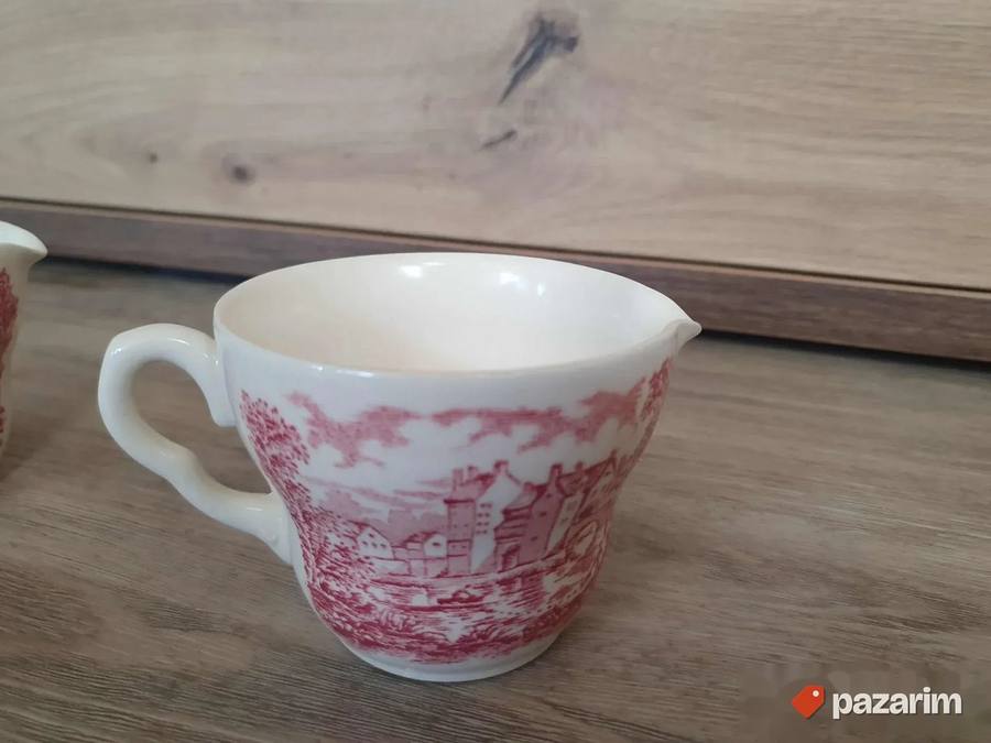 Vintage porcelanske šolje/bokali ružičasti motiv 4