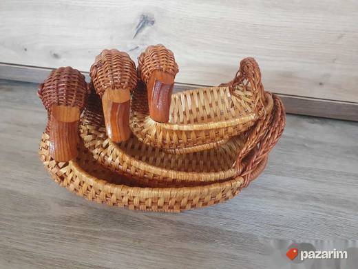 Retro pletene korpice set od 3 komada