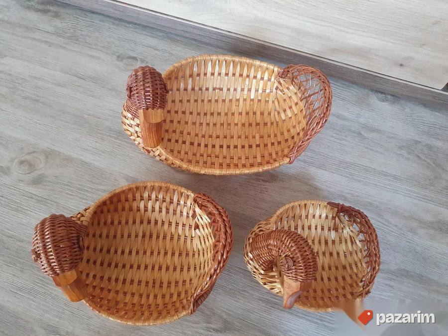 Retro pletene korpice set od 3 komada 2
