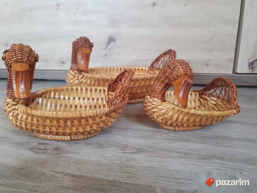 Retro pletene korpice set od 3 komada 3